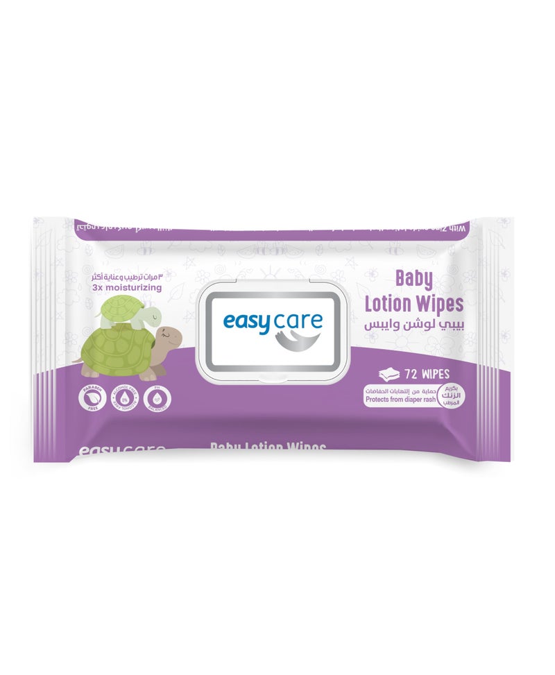 Easy Care Baby Wipes with Lotion, 72 Wipes