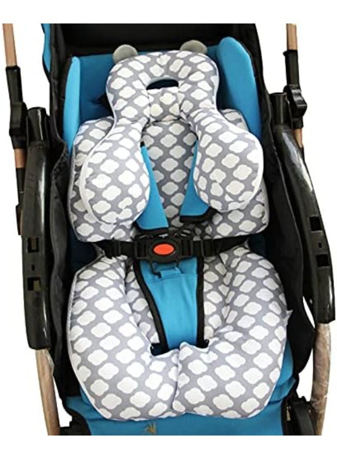 مورو مورو بطانة وسادة مقعد الطفل لعربة الأطفال ومقعد السيارة ، وسادة وسادة دعم الجسم بالكامل وسادة نوم مقعد السيارة لعربة السيارة - Image 3