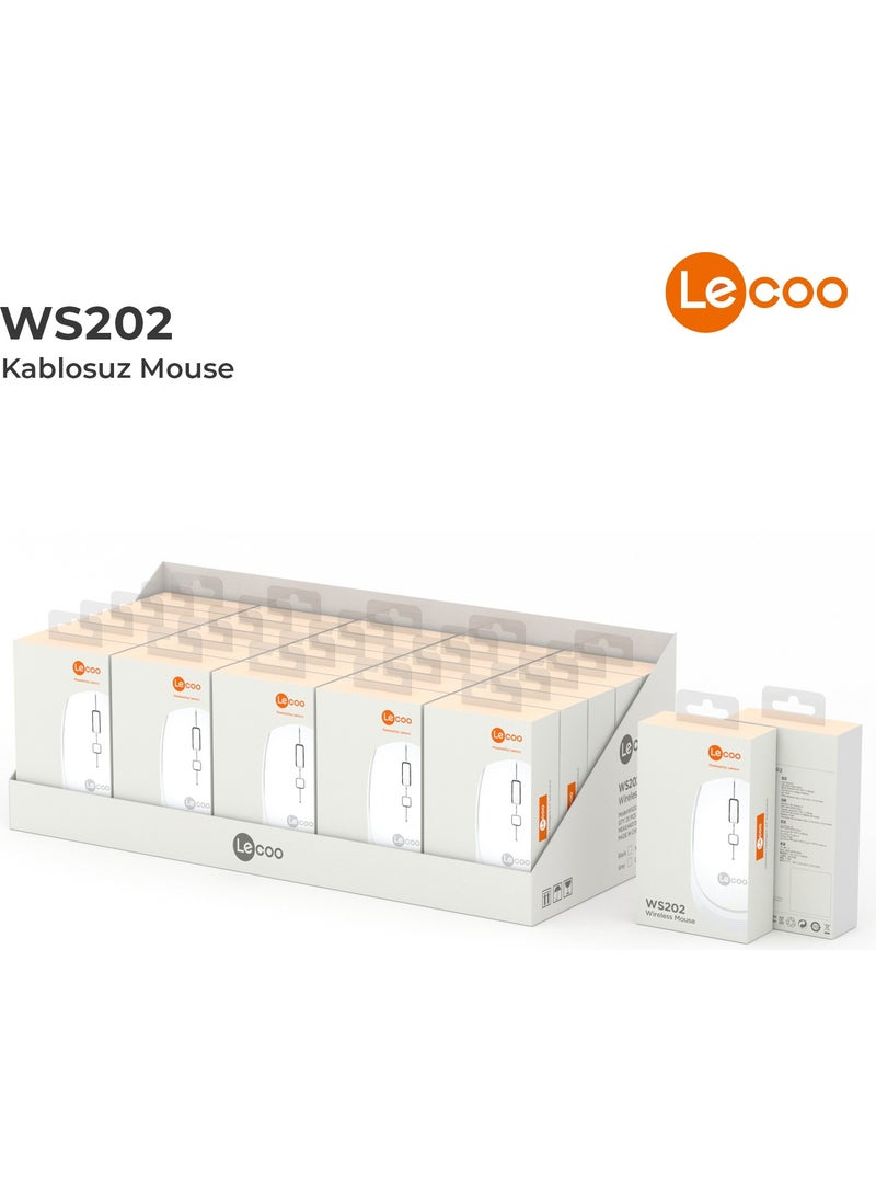 lecoo - WS202 Wireless 1200DPI 4-Button Optical Mouse White - Image 1
