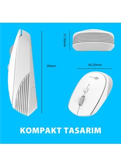 lecoo WS202 Wireless 1200DPI 4-Button Optical Mouse White  - Image 4