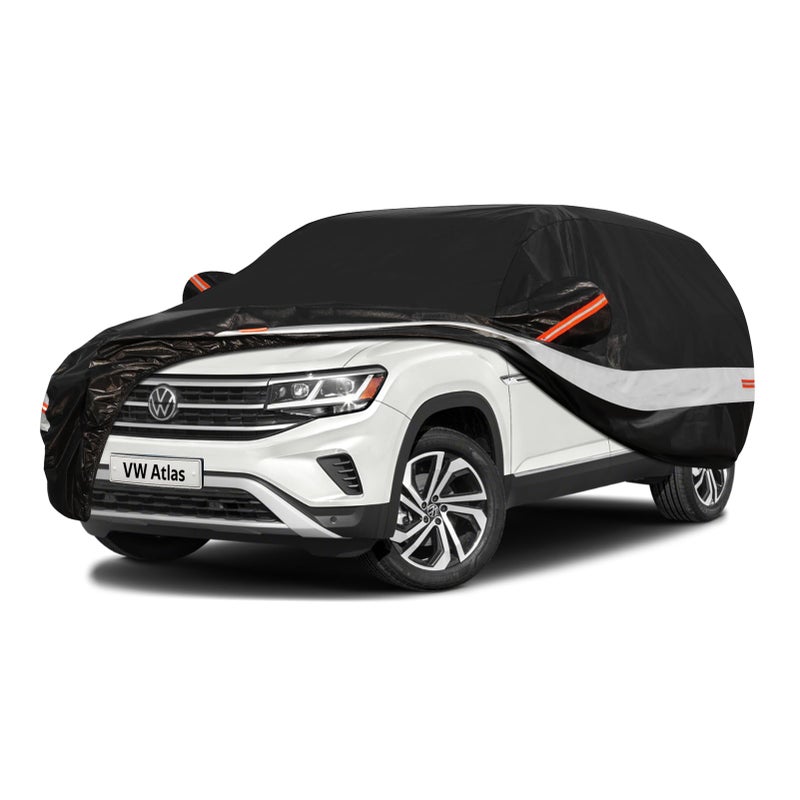 Holthly 10 Layers SUV Car Cover Custom Fit for Volkswagen VW Atlas 20172024 Waterproof All Weather for Automobiles Outdoor Full Cover Sun UV Rain Protection with CottonBlack