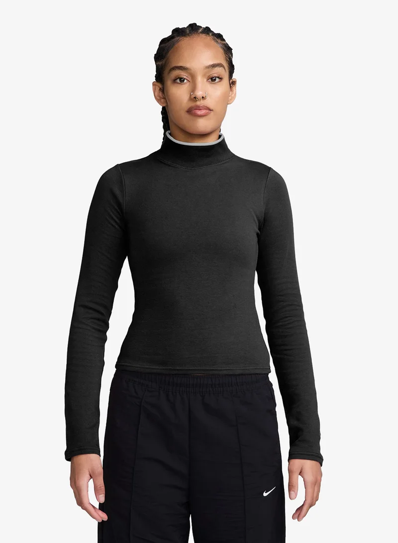 Nike Nsw Ribbed Mock-Neck Top