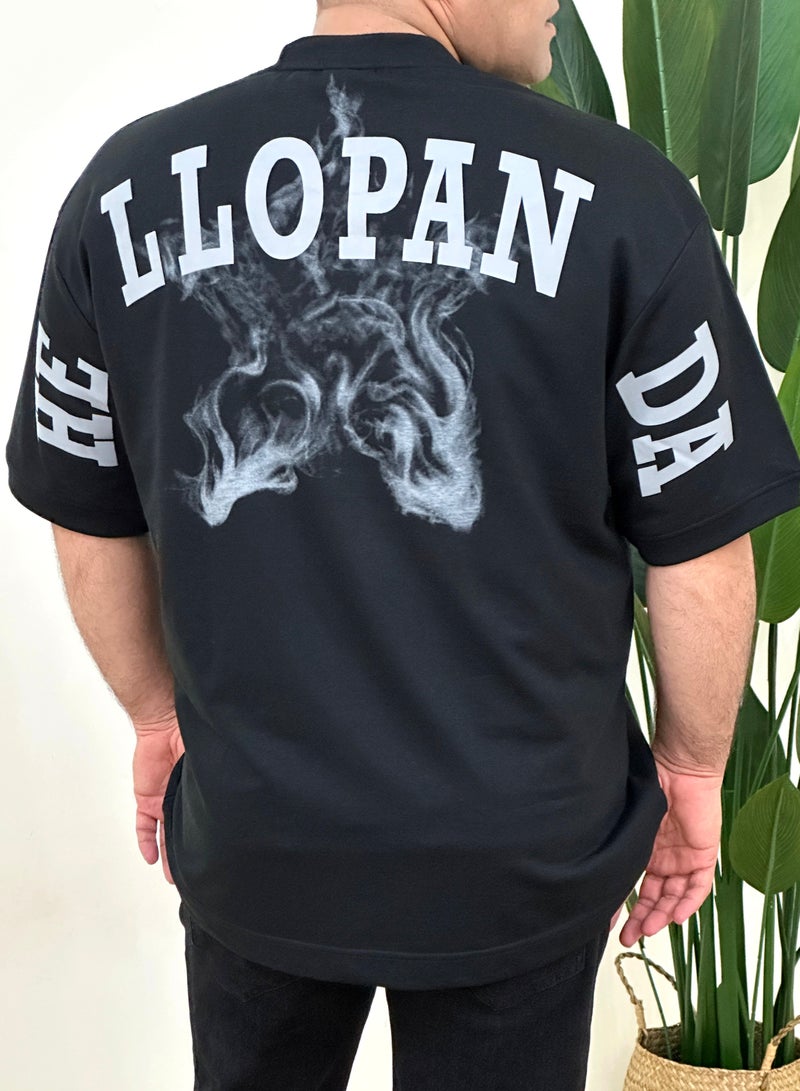 cotton drop shoulder t shirt over size big size  - Image 1