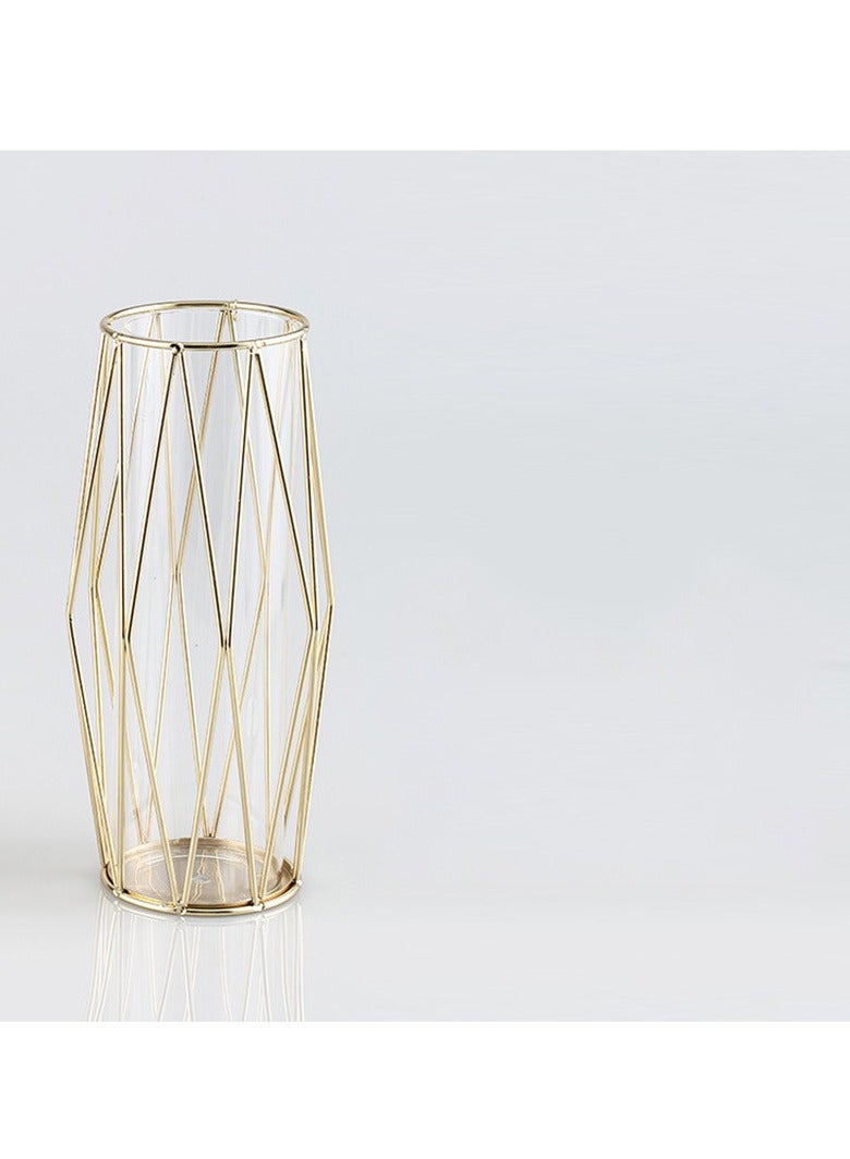 Clear Glass Vase, Irregular Shaped Flower Vases for Centerpiece Table Indoor Desk Decor, Unique Balcony Flowers Container Decor, Geometric Vase for Office Decoration, Shelf, Table, Bookshelf 