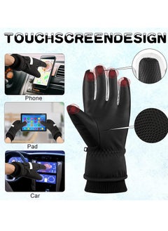 SYOSI Snow Ski Gloves Waterproof, Ski Gloves Women -30°F Waterproof Winter Gloves Touchscreen Snow Gloves Women Men Warm Windproof Snowboard Gloves for Cold Weather (L)  - Image 2