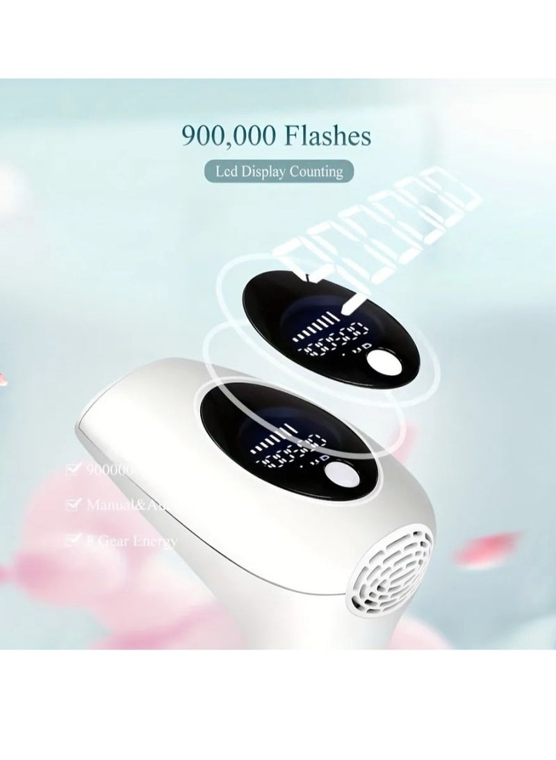 AROAQ Electric Epilator, Painless Permanent IPL Photo Epilator Laser Hair Remover With LCD Display, Smooth And Comfortable Hair Removal Instrument Tool For Face Bikini Underarms And Body, (White) - Image 2