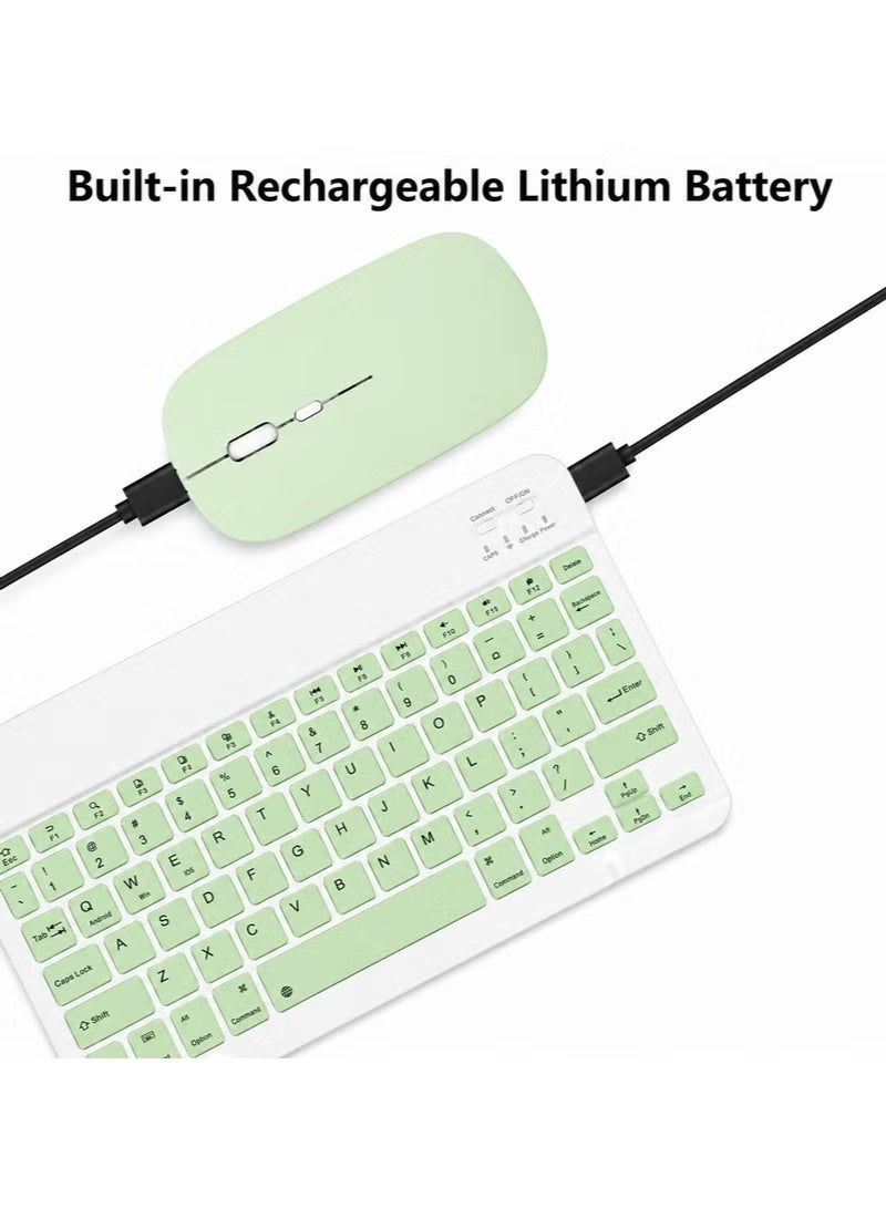 ELTRAZONE Wireless Bluetooth Keyboard & Mouse Combo – Ultra-Slim Rechargeable Silent Typing Set for Android, Windows, Tablets & Phones – Compact Portable Keyboard and Mouse – Light Green - Image 5