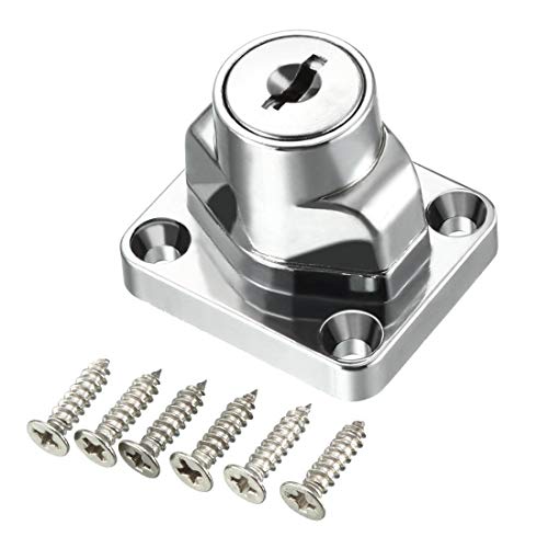 ZLYY 4 inch Keyed Hasp Lock， Twist Knob Keyed Locking Hasp for Doors Cabinets, Zinc Alloy Plated - Image 4