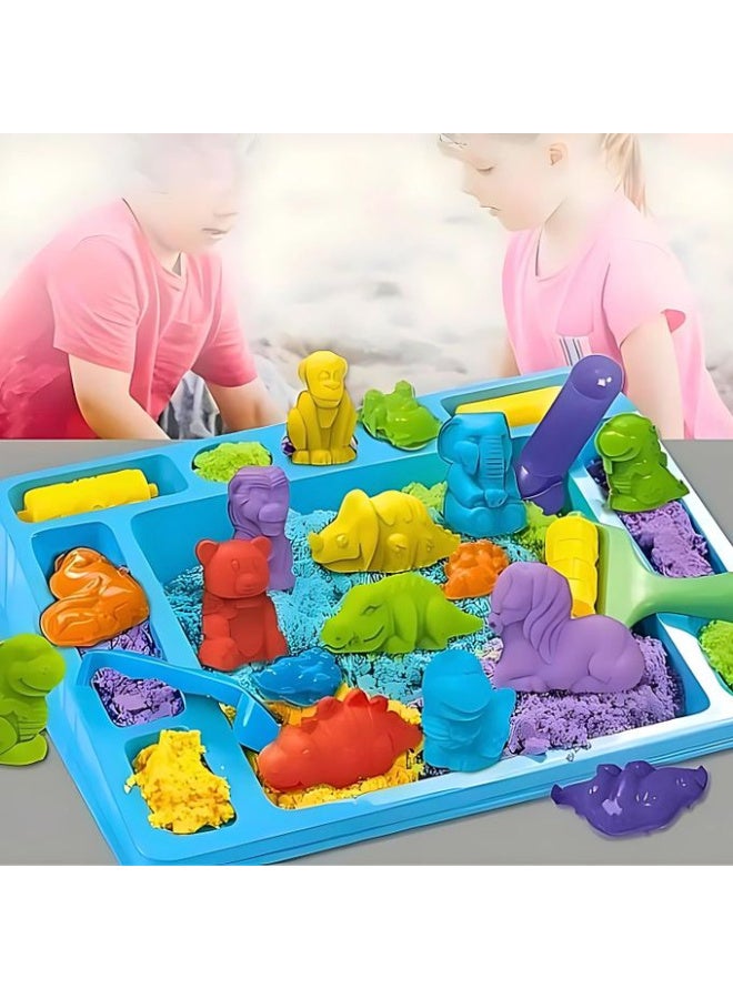 Pepedo Dynamic Sand Zooloretto – Kinetic Sand Set with Animal Moulds, 500 g - Image 3