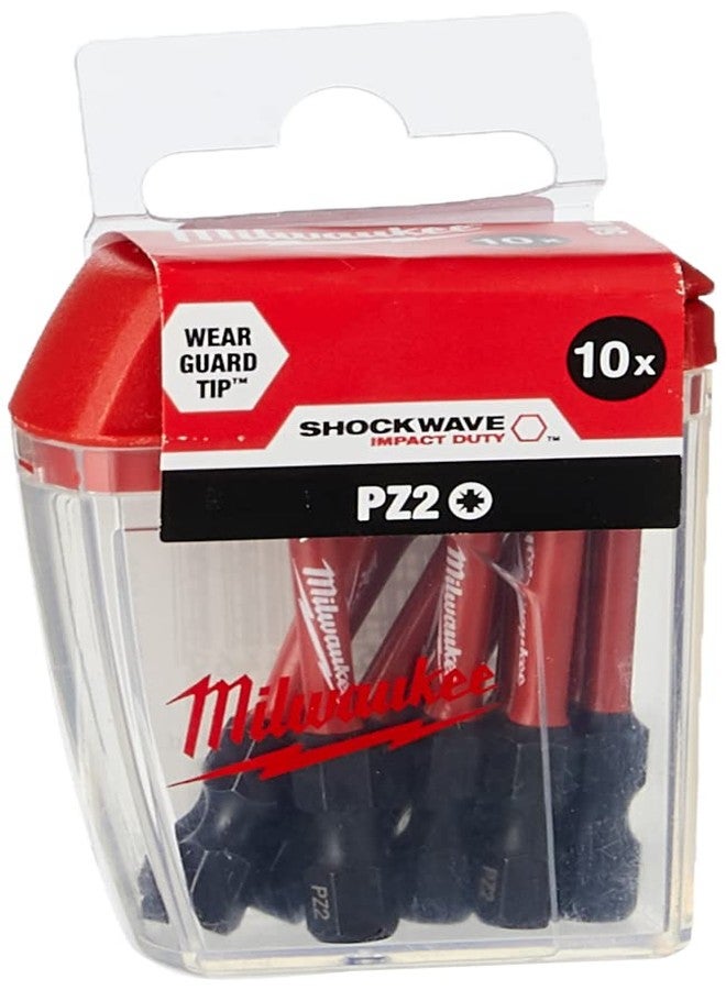 ميلواكي مجموعة رؤوس مفكات Milwaukee Shockwave PZ2 مقاس 50 مم، 10 قطع، 4932472050 - Image 2