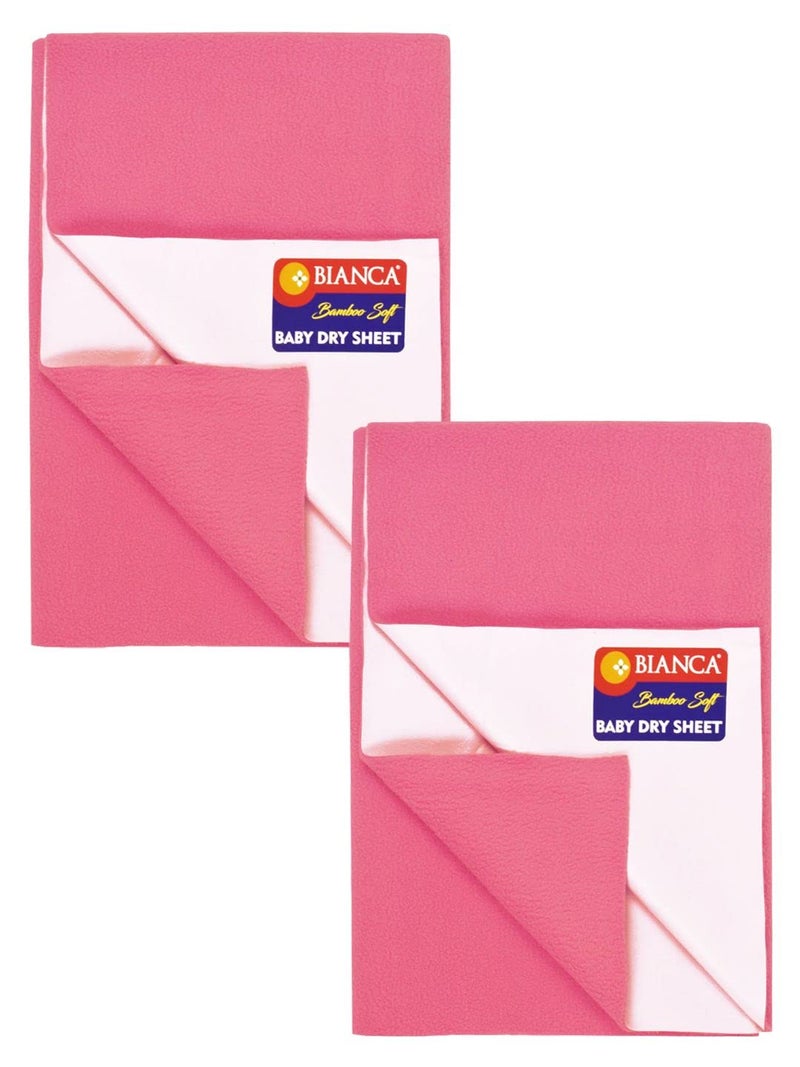 BIANCA Soft Bamboo Baby Dry Sheet, Mattress Protector -2pc Small (smartdry) | Waterproof & Breathable Anti Bacterial | Baby Dry Sheet & Mattress Protector. Smart Dry-dk.Pink - Image 1