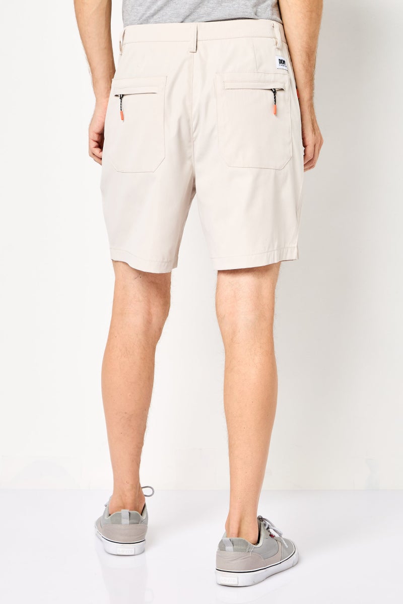 DKNY Men Regular Fit Brand Logo Shorts, Tan - Image 4
