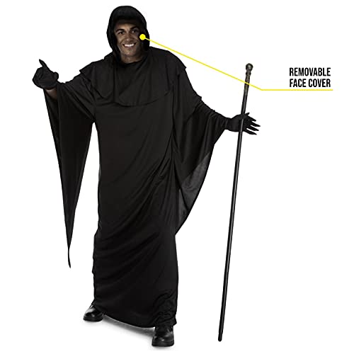 Morph Grim Reaper Costume For Men - Adult Grim Reaper Robe - Spooky Halloween Outfit - Dark Cloak For Parties, Large - Image 4