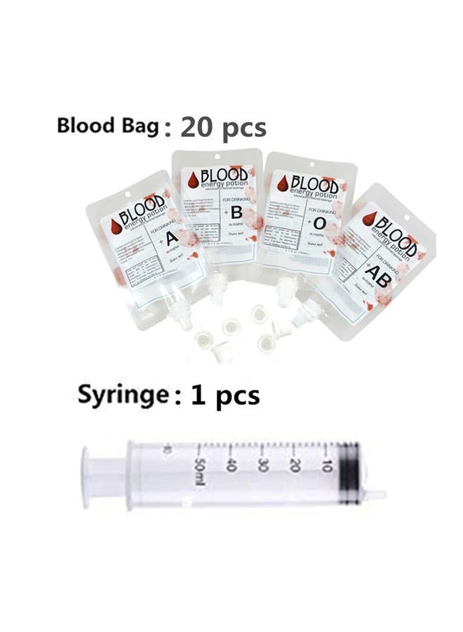 Justified Laboratories 20 Pack Blood Bag for Drinks IV Bags Pouches Mug Empty Vampire Diary Halloween Food Safe Drink Containers Bags Cups for Juice Party Nursing Birthday - Image 4
