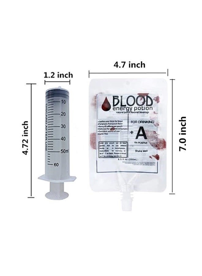 Justified Laboratories 20 Pack Blood Bag for Drinks IV Bags Pouches Mug Empty Vampire Diary Halloween Food Safe Drink Containers Bags Cups for Juice Party Nursing Birthday - Image 5