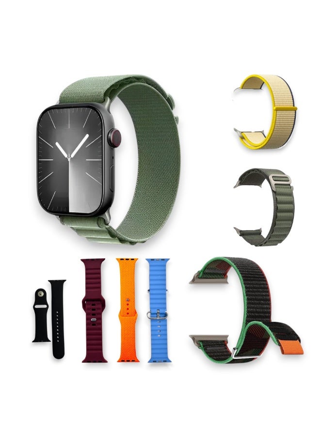 إكس إينوفا مجموعة ساعة ذكية اس 10 ماكس من اكس-انوفا، 7 اساور قابلة للتبديل، مكالمات بلوتوث، مراقبة الصحة