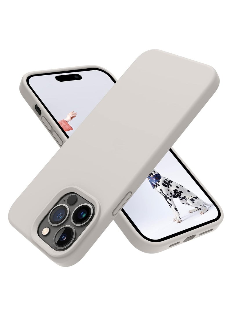 Designed for iPhone 14 Pro Max Case, Silicone Shockproof Slim Thin Phone Case for iPhone 14 Pro Max 6.7 inch (Stone) - Image 1