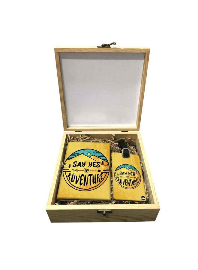 Nutcase Designer Passport Holder for Men Women Passport Cover Luggage Tag Wooden Gift Box Set - Say Yes to Adventure - Image 2