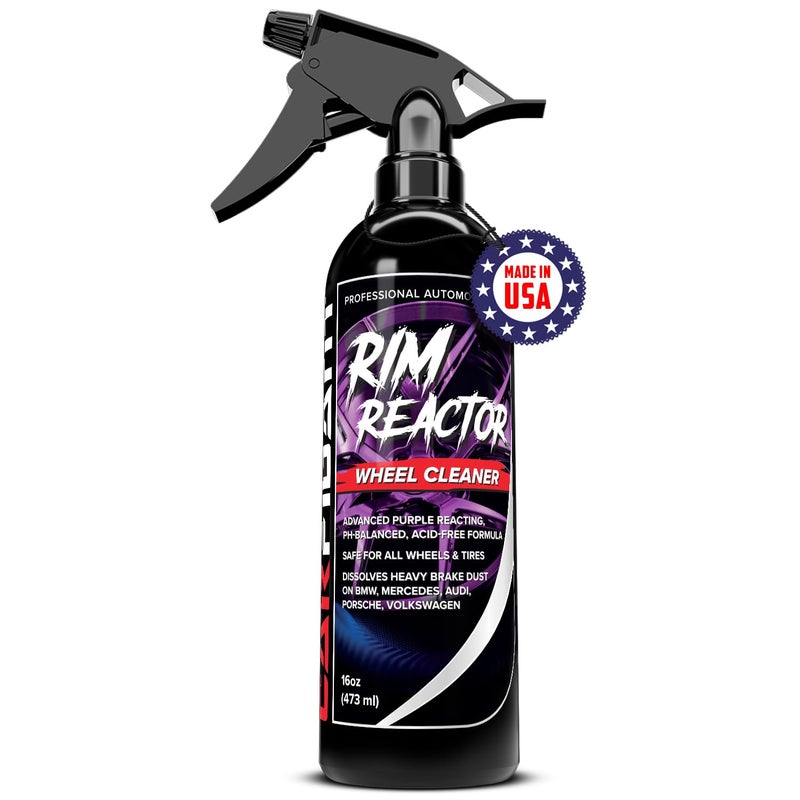 Carfidant Rim Reactor Wheel & Rim Cleaner Spray â€“ Removes Brake Dust & Grime - Thick Gel, Dilutable - pH Neutral, Non-Acidic Tire Cleaner - Safe for Chrome, Black, Painted & Alloy Wheels - 16 fl oz - Image 1