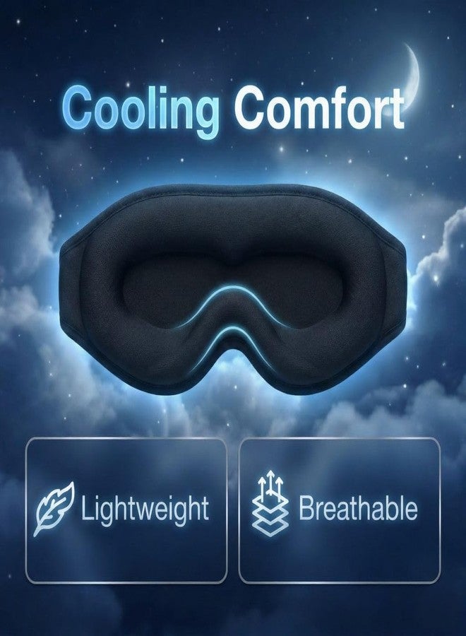CETAPLAST 3D Contoured Sleep Mask – 100% Blackout Eye Shade for Deep Sleep & Travel – Zero Pressure Design, Eyelash Friendly & Makeup Safe (Adjustable Strap) Black - Image 5