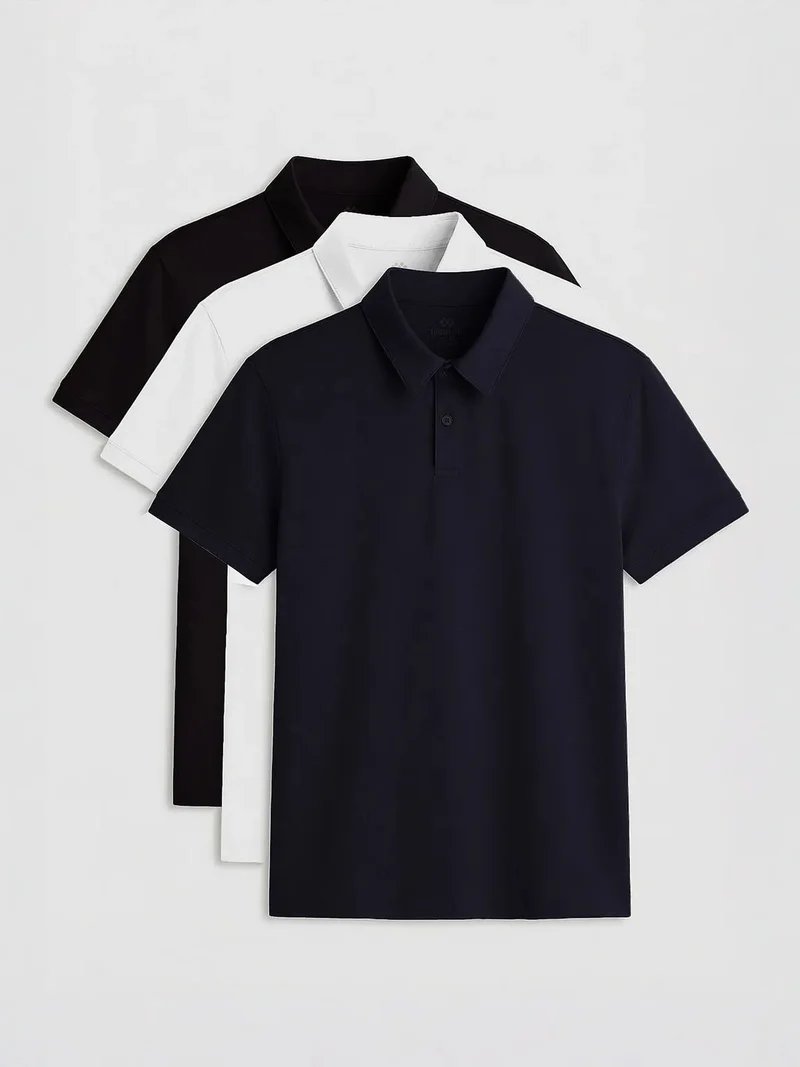 تومي لايف TOMMY Men's Cotton-Elastane Polo T-Shirt