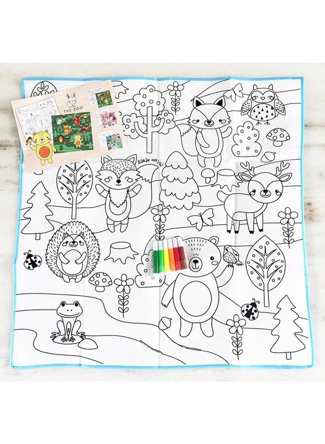 SAMVARDHAN Water Coloring Mat Doodle Mat Drawing Painting Mat Kids Child Learning Mat with 6 Water Pen - Image 1