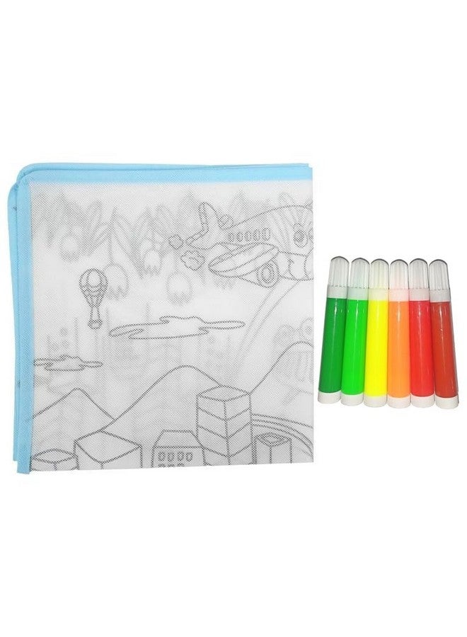 SAMVARDHAN Water Coloring Mat Doodle Mat Drawing Painting Mat Kids Child Learning Mat with 6 Water Pen - Image 4