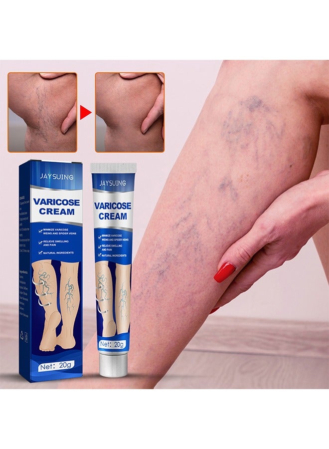 Jaysuing Varicose Veins Cream, Relief Phlebitis Angiitis 100% Natural Ingredients Added Eliminate The Appearance Of Varicose Veins - Vein Inflammation Treatment For Men And Women 20G - Image 2