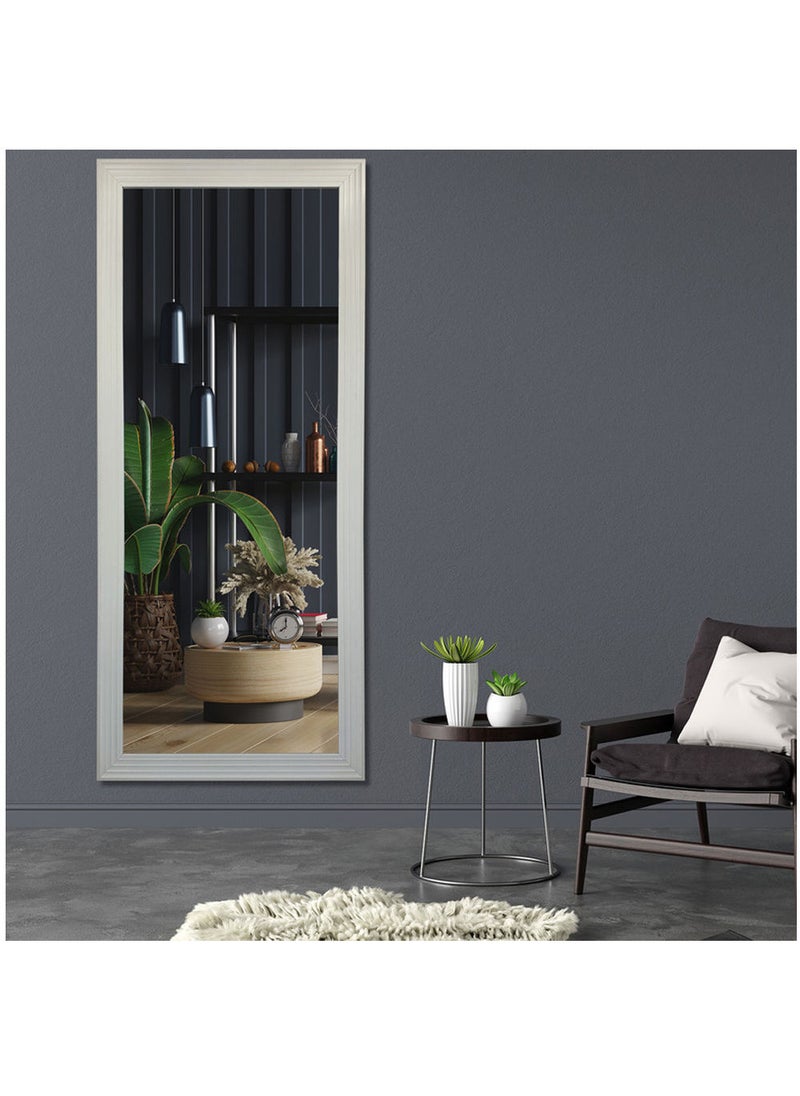 Decorhills Strong Full-Length Dressing Mirror 75x175cm | Large Rectangular Wall-Mounted Mirror for Bedroom, Living Room, Foyer | Thick PVC Frame for Durability & Modern Home Décor - White  - Image 1