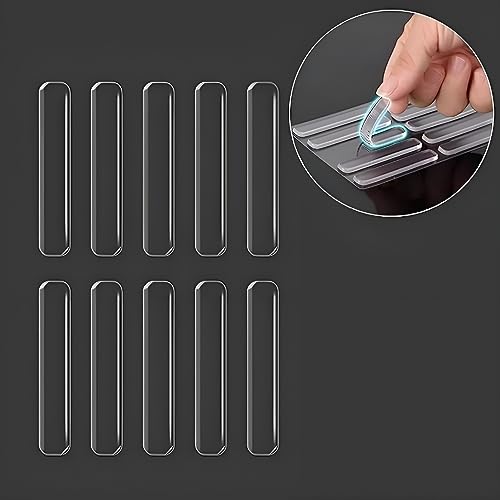 ONICORN Silicon Anti Slip Self Adhesive Wall Protector, Cabinet Door Guard Noise Dampening Bumpers, Furniture Crash Pads, Furnitures Protection Bumper Rubber Stripes (10 PCS, Transparent) - Image 2