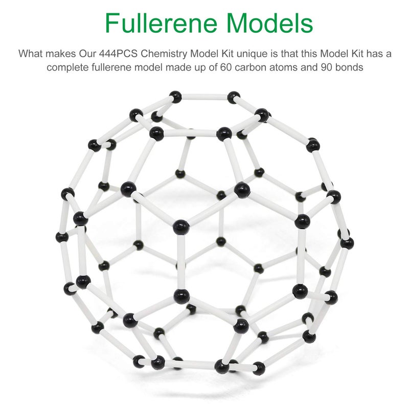 RELIANCER Molecular Model Kit,444PCS Organic Molecular Chemistry Set w/C60,Atoms,Bonds,Molecular Structures Building Kit for Chemistry Learning,STEM Science Kits for Teachers,Students,Young Scientists - Image 2