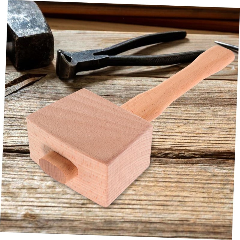 Wooden Mallet Heavy Duty Ergonomic Hammer for Woodworking Carving Home Renovations Durable Design for Craft Applications Comfortable Grip Sturdy Construction - Image 3