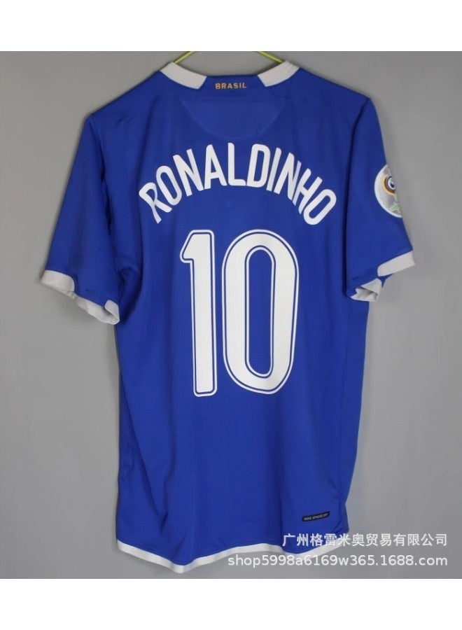 2006 Brazil Away Game#no. 10 Star Plus Armband Football Jersey - Image 1