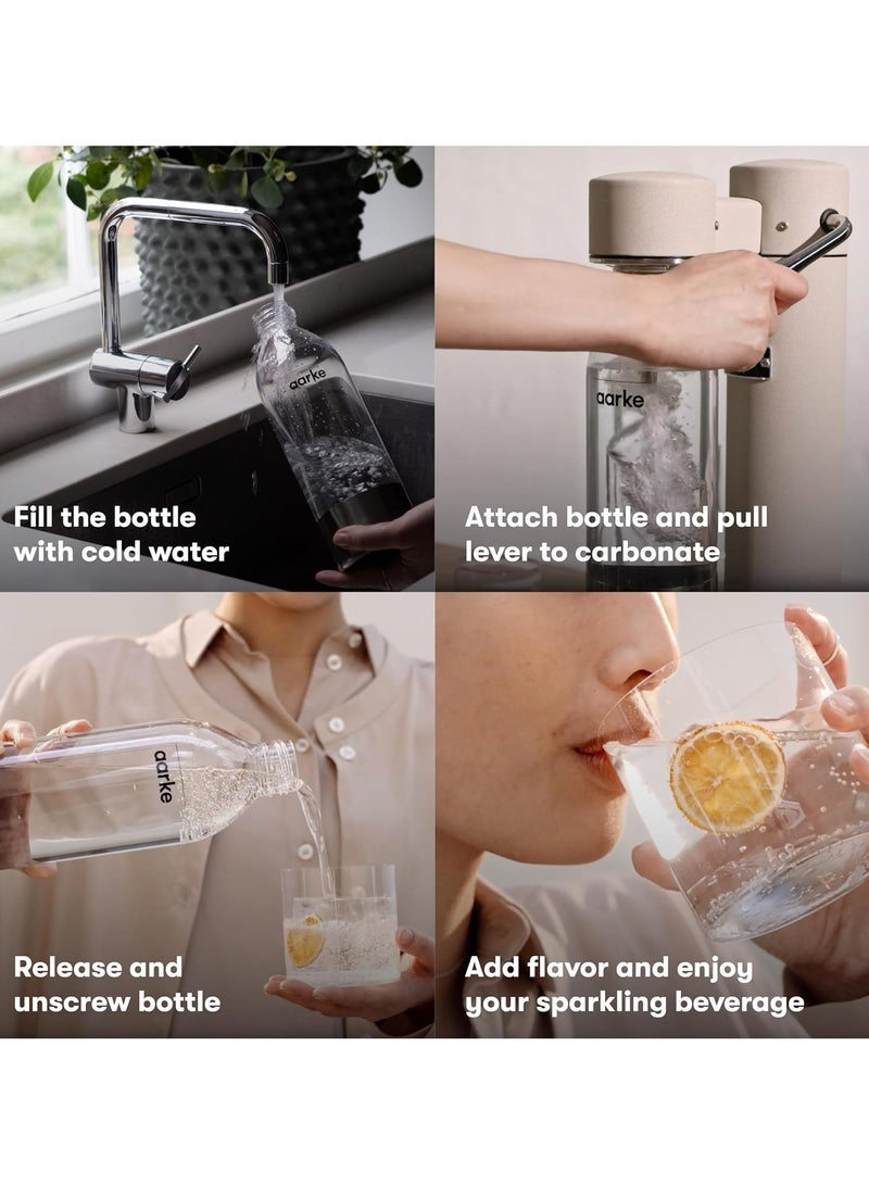 Aarke - Carbonator III Premium Carbonator-Sparkling & Seltzer Water Maker-Soda Maker with PET Bottle (Sand, Carbonator Only) - Image 3