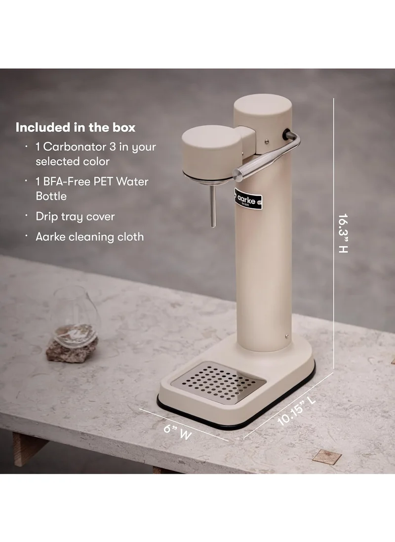 آرك Aarke - Carbonator III Premium Carbonator-Sparkling & Seltzer Water Maker-Soda Maker with PET Bottle (Sand, Carbonator Only)