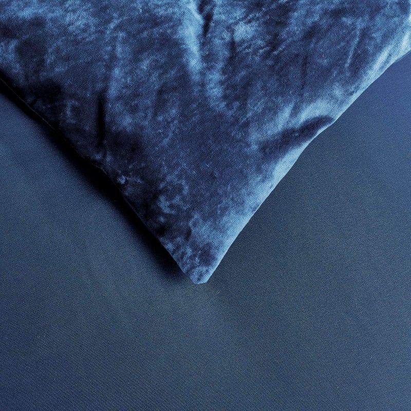 Fredsure Distressed Velvet Comforter Set, 5 Pieces Navy Queen, Distressed Velvet Face and Brushed Microfiber Reverse - Image 5