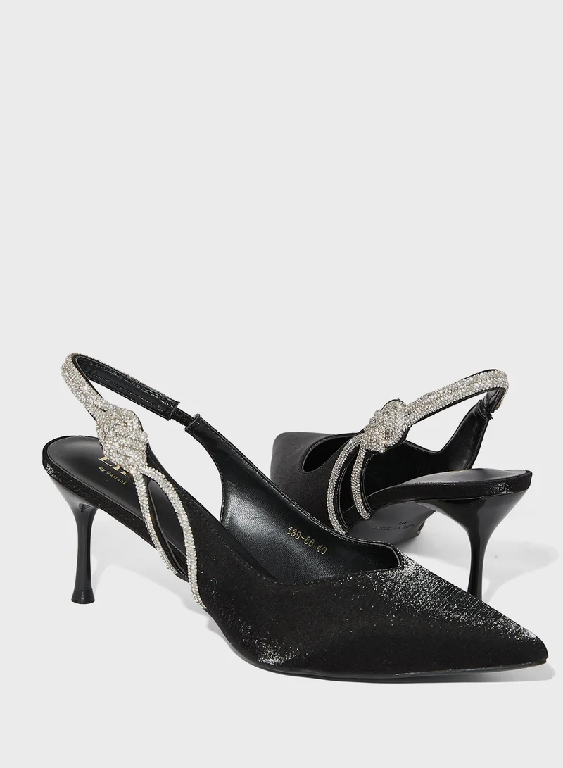 ايلا ليمتد اديشن Diamante Sling Back Pointy Pump