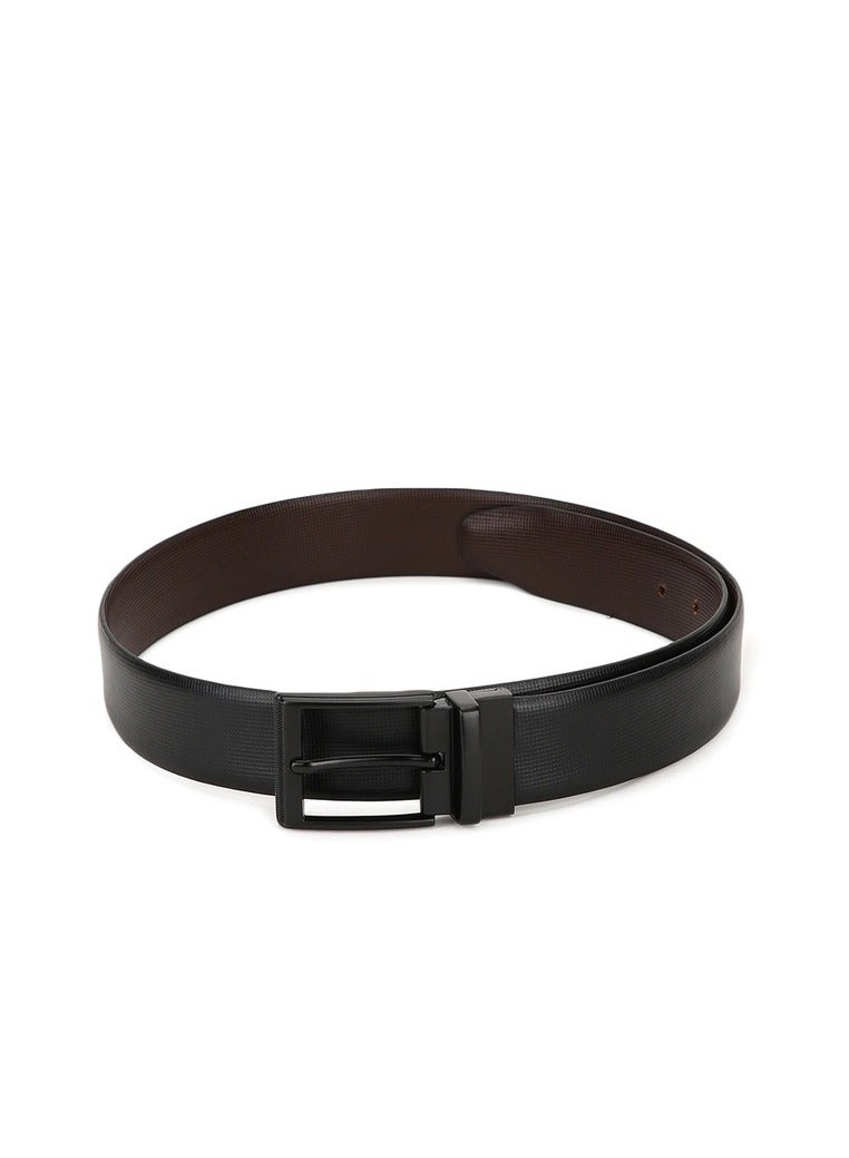 TEAKWOOD Reversible Genuine Leather Black  Belt for Men - Image 2