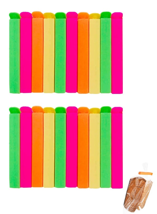 HAWAWA 20pcs Plastic Sealing Clips for Food and Snack Bag Colorful Food Fresh Keeping Clips Reusable Chips Bread Bag Clamp Sealer for Kitchen Food Storage and Organization ( 10.8cm) - Image 1