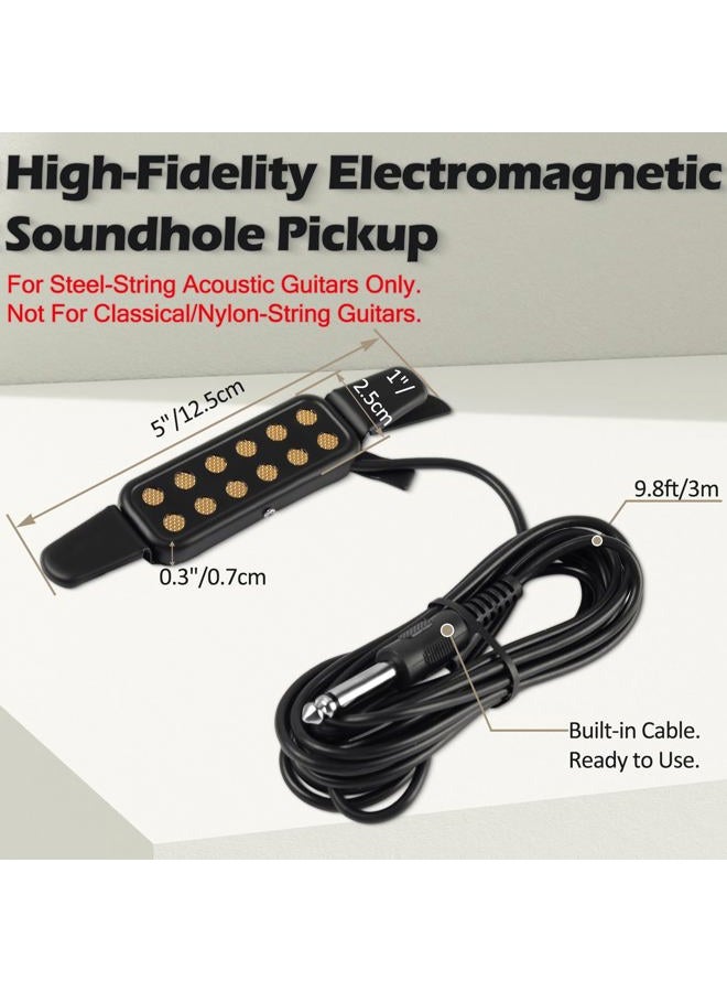 GOGHOST Clip-On Guitar Pickup for 38-42in Acoustic Guitar Electric Transducer Sound Amplify Pickup Cable Length 10ft - Image 3