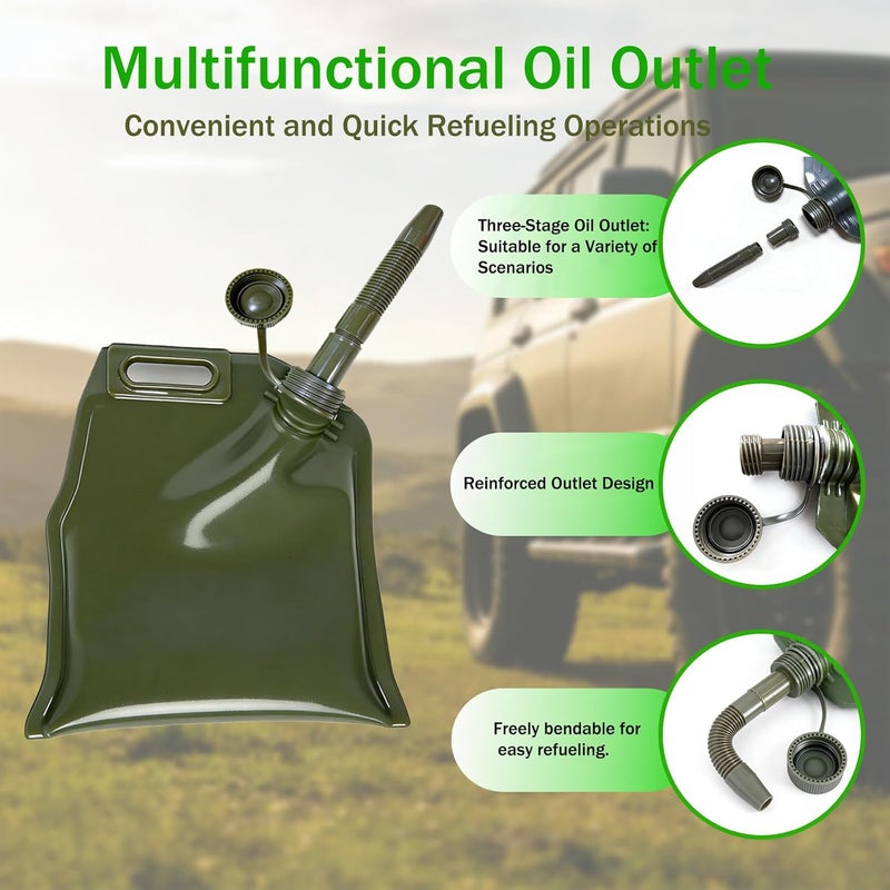 حقيبة وقود محمولة وقابلة للطي، متوفرة بسعة 5 لتر و10 لتر. مثالية للرحلات الذاتية والدراجات النارية والمركبات الترفيهية كحاوية وقود احتياطية. مناسبة للتخييم في الهواء الطلق والسفر لمسافات طويلة. - Image 3
