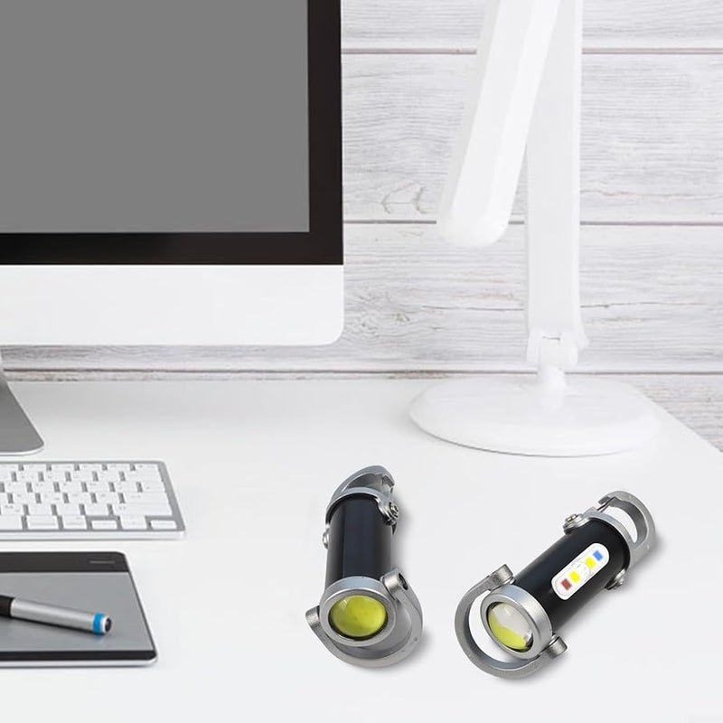 Super Bright Mini Keychain Flashlight Rechargeable Type C USB LED Light Waterproof 4 Pcs - Image 5