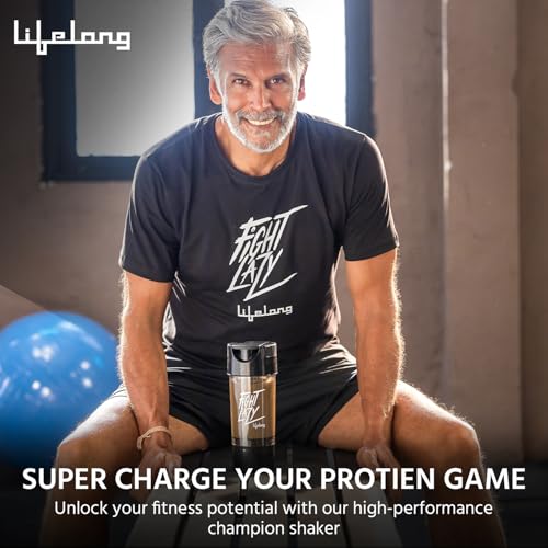Lifelong Protein Shaker|100% Leakproof Stylish Protein Shaker Bottle with Extra Compartment|Sipper Bottle|Gym Bottle for Protein- 500ml (LLSHB02, Black),Plastic - Image 3