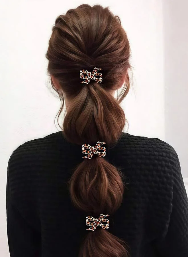 Take Two Pack of 3 - Leopard Print Bow Hair Tie
