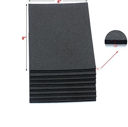 RERIVER 6" X 8" X 1/5" Thick Heavy Duty Felt Sheets - 8 Sheets (Black) - Image 2