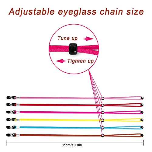 VOOGLASS Glasses Strap(6 PCS) Sports Eyeglass Strap,Adjustable Sunglasses Lanyard Neck Holders Cord Retainer for Men Women (6 Pack-3) - Image 2