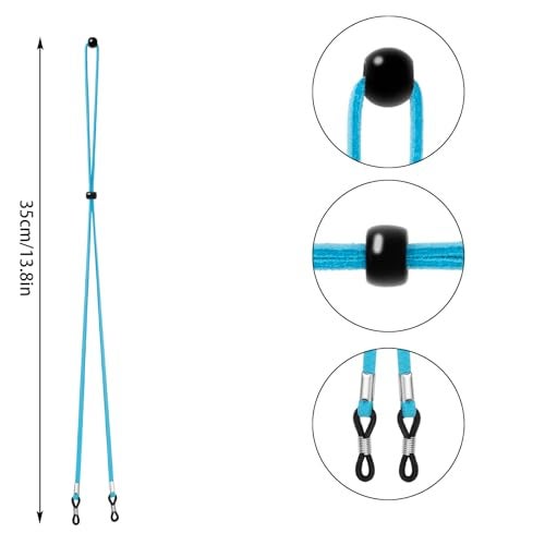 VOOGLASS Glasses Strap(6 PCS) Sports Eyeglass Strap,Adjustable Sunglasses Lanyard Neck Holders Cord Retainer for Men Women (6 Pack-3) - Image 3