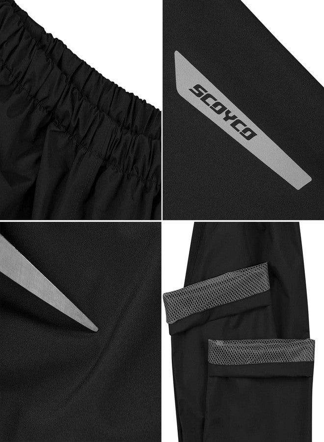 Scoyco Motorcycle Rain Suit Reflective Rain Jacket and Pants, Black&grey, XXL - Image 3