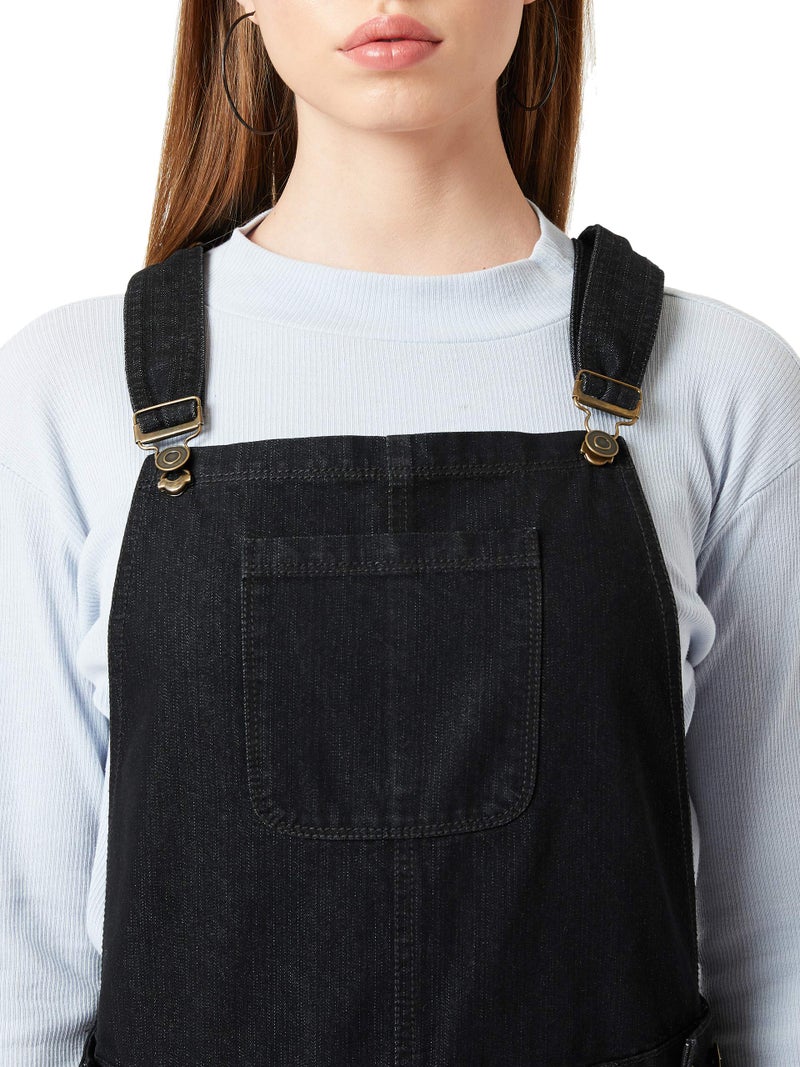 Miss Chase Women's Black Skinny Denim Dungaree(MCSS20DEN04-48-62-30,Black,30) - Image 5