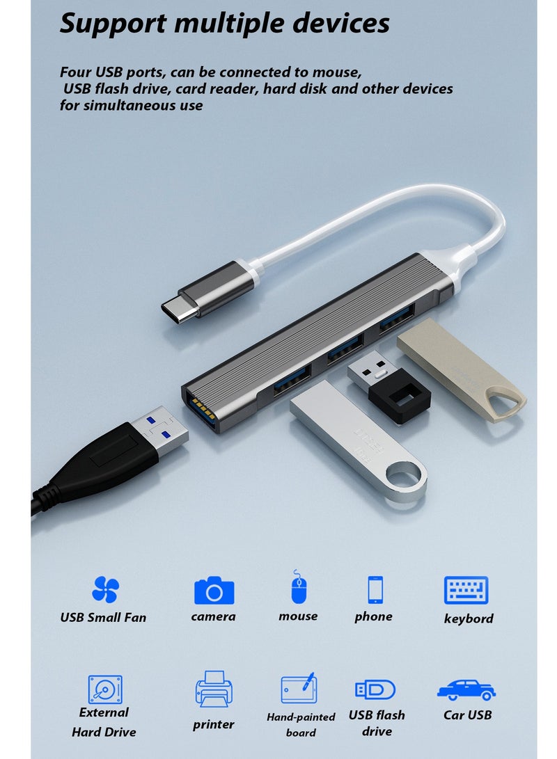 موزع موزع USB 3.0 USB 3.0 من واحد إلى أربعة موزع من نوع C  - Image 2